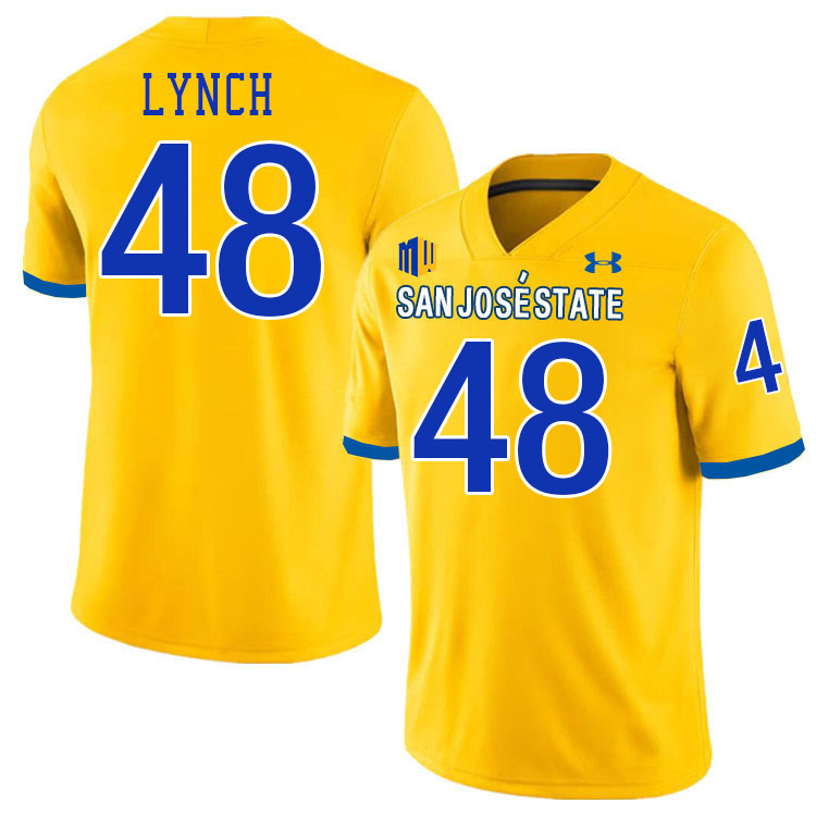 San Jose State Spartans #48 Denis Lynch College Football Jerseys,Uniforms-Gold